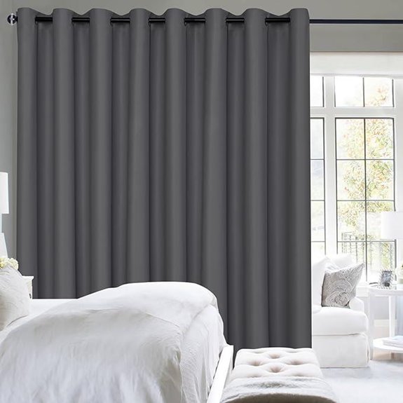 Blackout Room Divider Curtain with Tiebacks