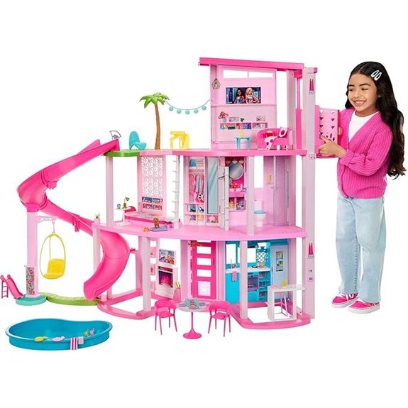 Barbie Dreamhouse with Pool Slides Pet Areas
