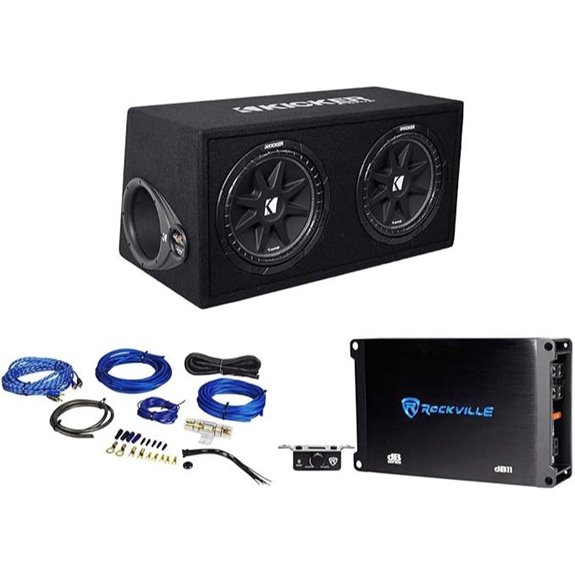Kicker 43DC122 Dual 12 Subwoofer Bundle with Amp