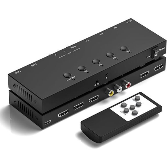 2-in-1 HDMI & AV Switcher with Multiple Inputs