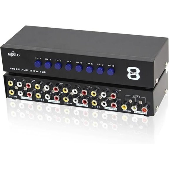 E-SDS 8-Way RCA AV Switcher for Multiple Devices