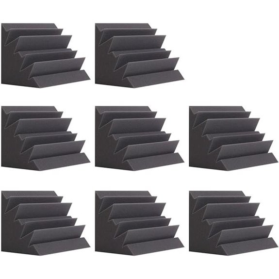 8 Pack Acoustic Foam Bass Traps for Recording Studios