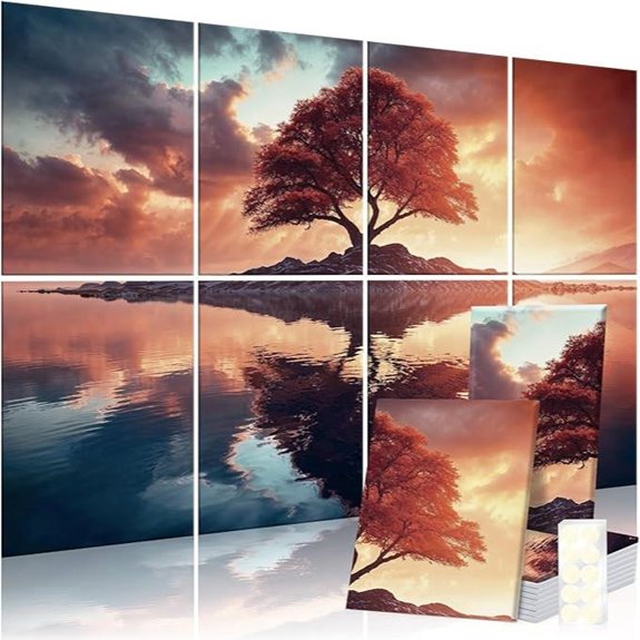 8 Pack Acoustic Wall Art Panels with Adhesive
