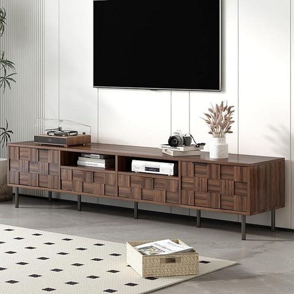 Merax 80 TV Stand with Drawers and Mosaic Front