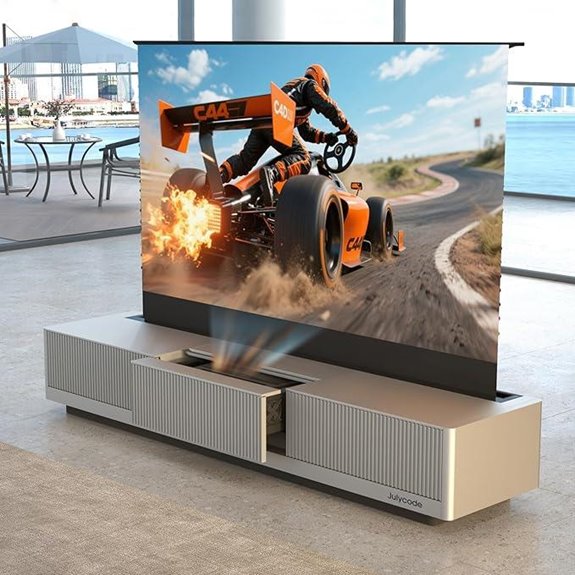 Smart Laser TV Cabinet with Floor-Rising Screen
