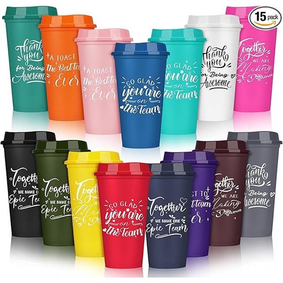 Pickmesh 15 Pcs Employee Appreciation Travel Tumblers