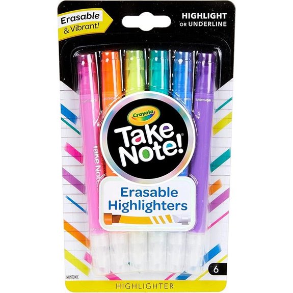 Crayola Erasable Highlighters (6ct) with Chisel Tips