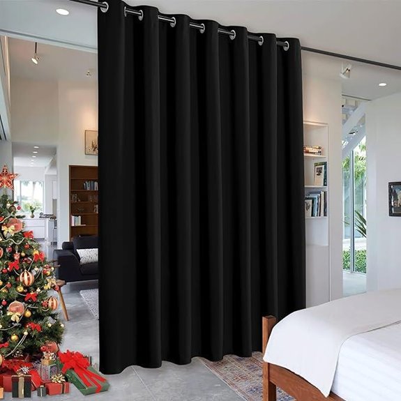 RYB HOME Extra Long Black Soundproof Curtains