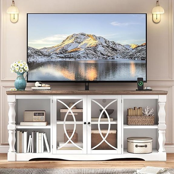 YITAHOME Farmhouse TV Stand with Mount 32-70 Inch