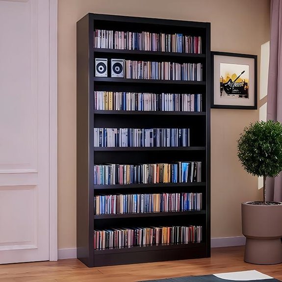 55 Metal Media Storage Cabinet with Adjustable Shelves