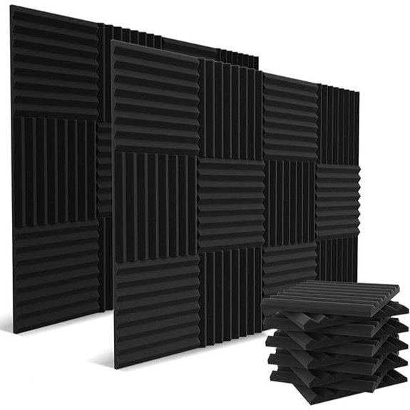 52 Pack Acoustic Foam Panels 12x12 Charcoal