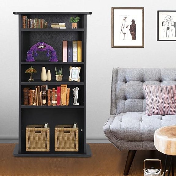 5-Tier Wooden Media Storage Bookcase