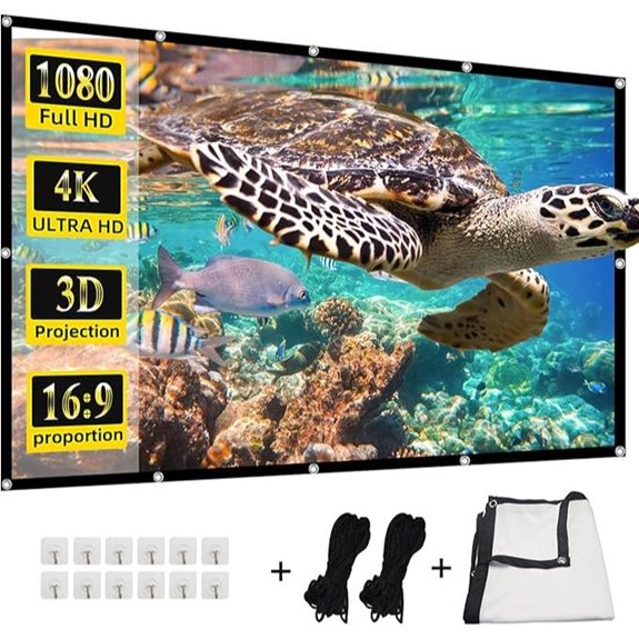 HUANYINGBJB 4K 16:9 Foldable Indoor/Outdoor Projector Screen
