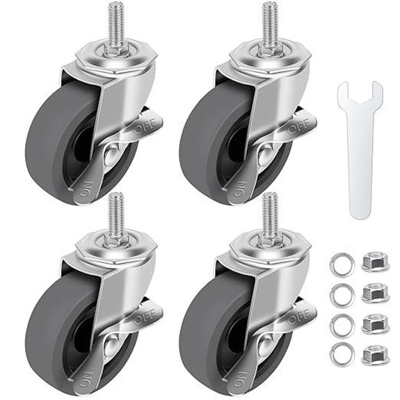 Caster Wheels Set of 4 with Locking Swivel Casters