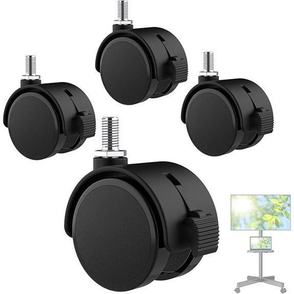 4 PCS 2 Inch TV Stand Casters with Locking Brake