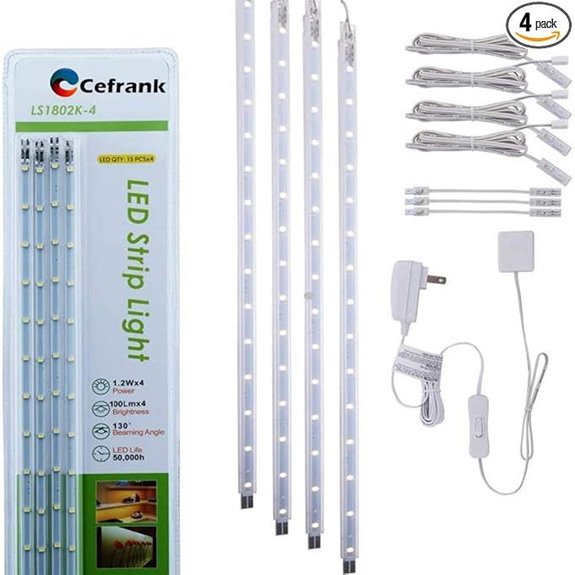 LED Display Light Bar Kit 4-Pack 16-inch White