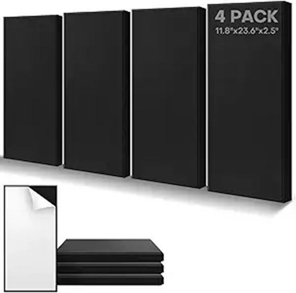 4-Pack Fiberglass Acoustic Soundproof Panels