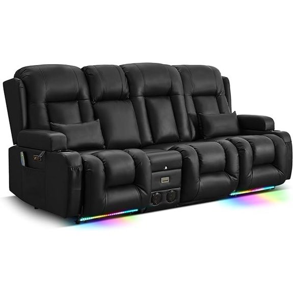 TUNYI 4-Seat Power Recliner Sofa with Massage