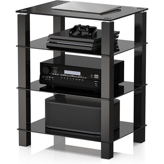 FITUEYES 4-Tier Media Stand for TV and Gaming