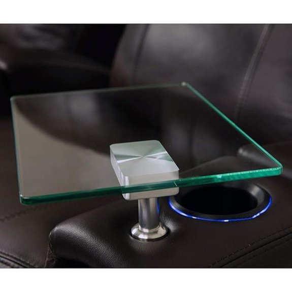 Octane Seating Glass Tray Table Swivel Base