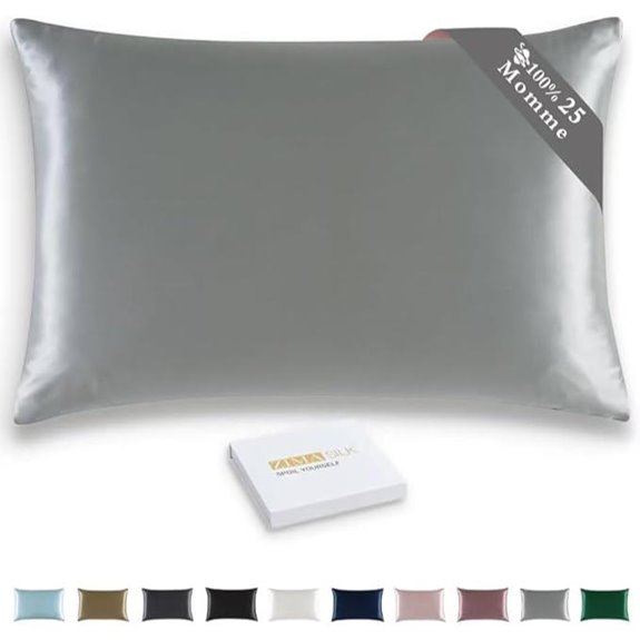 ZIMASILK 25 Momme Mulberry Silk Pillowcase Iron Gray