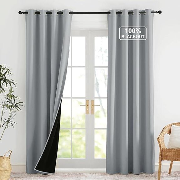 NICETOWN Grey Blackout Curtains for Bedroom 52x84 Inches