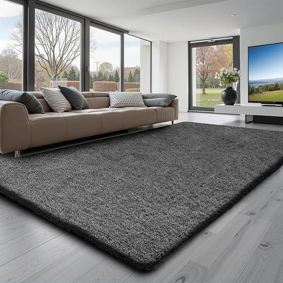 VEVOR 5x8 ft Plush Area Rug Grey Non-Slip