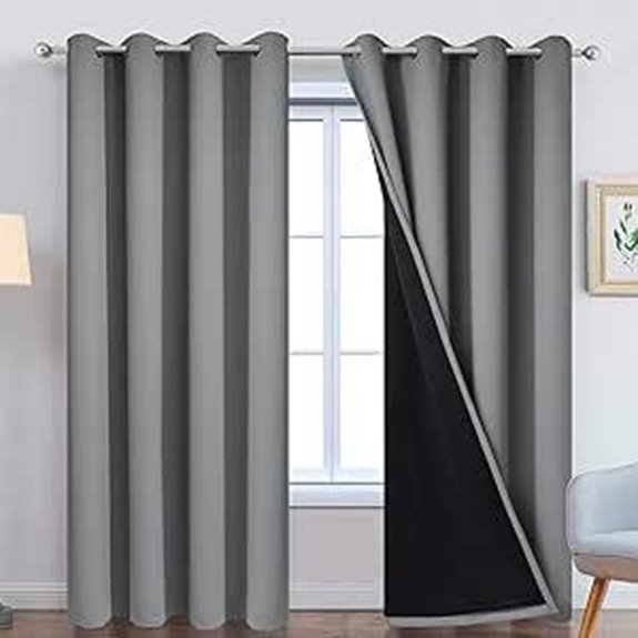 Yakamok Blackout Curtains 84 2 Panels Grey