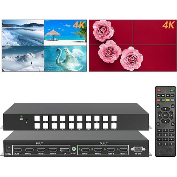 ICUIXIAN 4x4 HDMI Matrix Switch with Video Wall Control