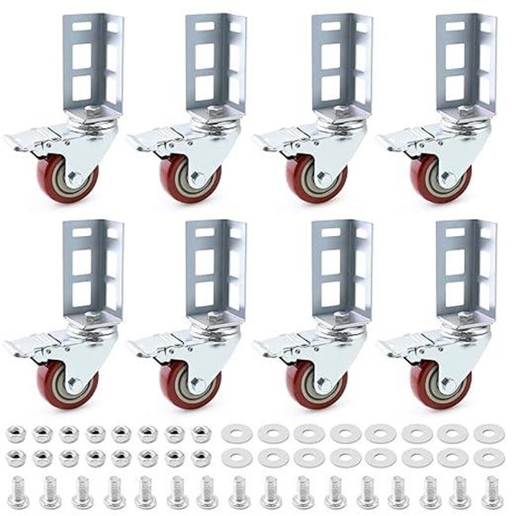 QWORK 8-Pack Heavy Duty Storage Rack Casters