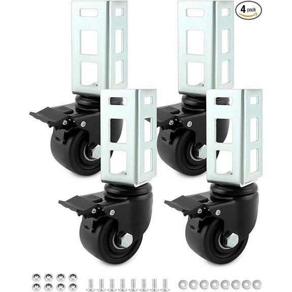 QWORK 4-Pack Heavy Duty 3 Caster Wheels
