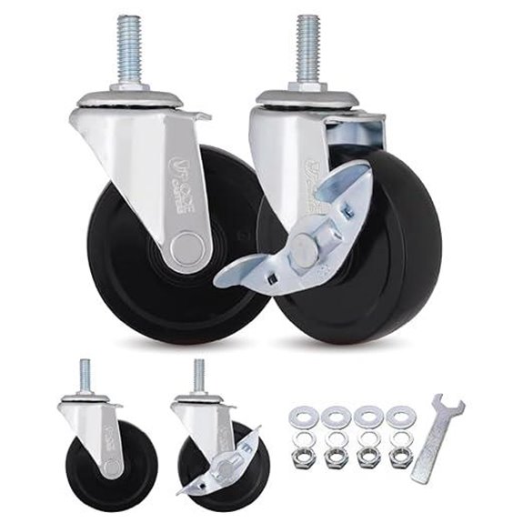 AXL 3-Inch Heavy Duty Caster Wheels (Set of 4)