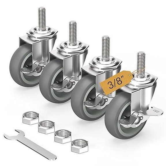 HOLKIE 3-Inch Locking Caster Wheels Set of 4