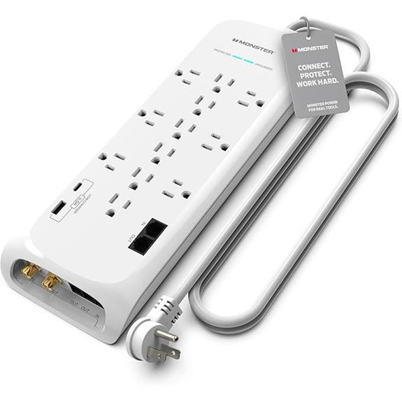 Monster Surge Protector 4050 Joule 12 Outlets USB Coax