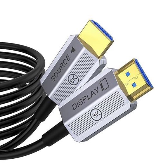 8K HDMI Fiber Optic Cable 50ft for Gaming and TV