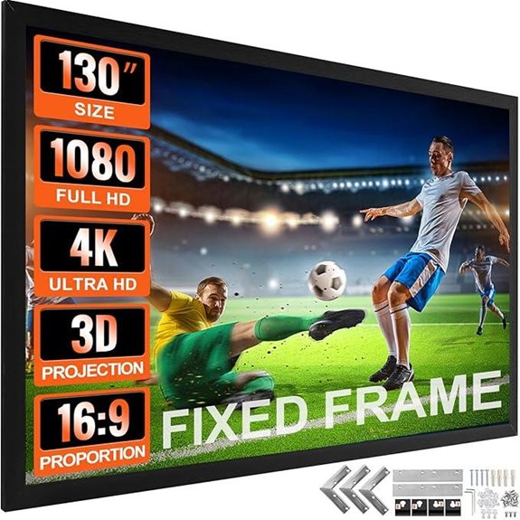 VEVOR 130 Fixed Frame 4K HD Projector Screen