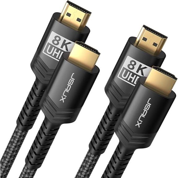 JSAUX 8K HDMI Cable 2-Pack 6ft 48Gbps