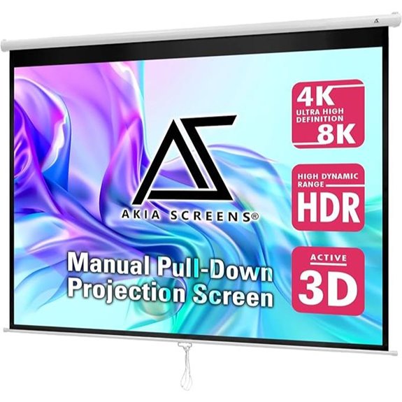 Akia 110 Retractable Projector Screen for Home Theater