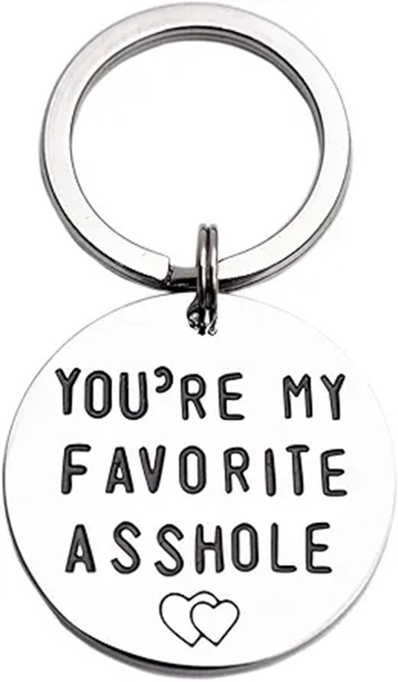 LParkin Funny Asshole Keychain for Him or Her