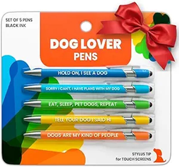 Funny Dog Lover Pen Set with Quotes