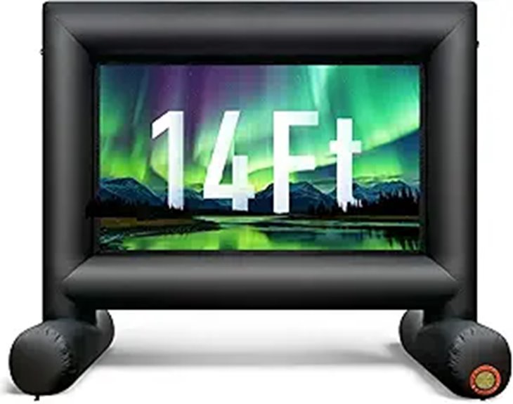 Inflatable Outdoor Movie Screen with Built-in Fan