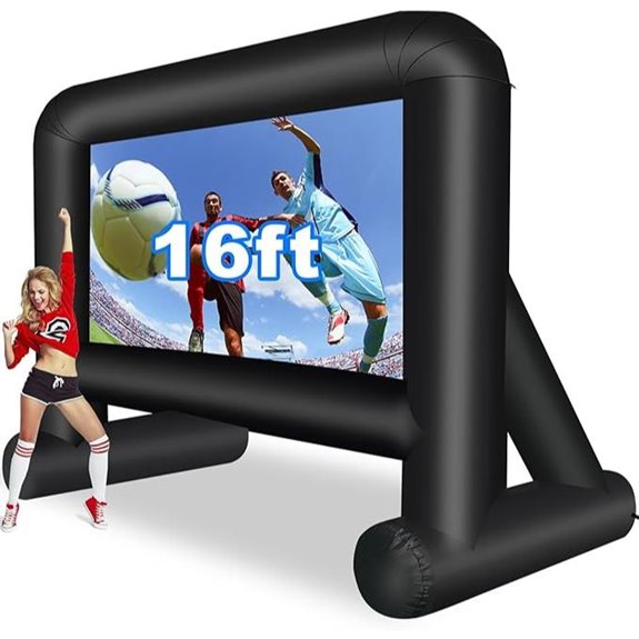 Inflatable Outdoor Movie Screen with Air Blower & Accessories