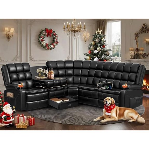 L-Shaped Recliner Sectional Sofa with Storage