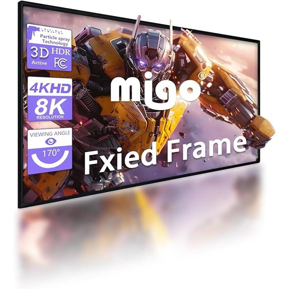 Migo 120-Inch Fixed Frame 4K Ultra HD Projector Screen