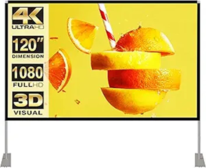 120-Inch 4K Outdoor Indoor Projector Screen with Stand