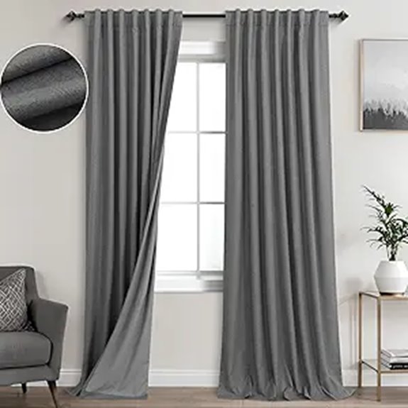 KOUFALL 108-Inch Blackout Soundproof Curtains (2 Panels)