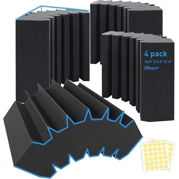 4 Pack Large Corner Acoustic Bass Traps