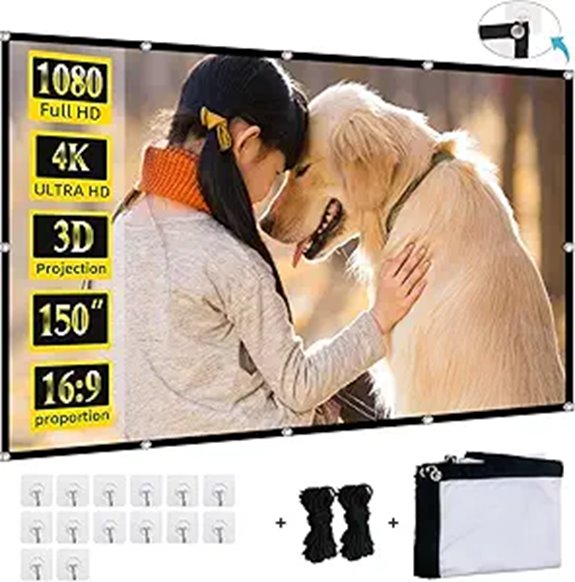 XINLEMY 150-Inch Foldable 4K Indoor/Outdoor Projector Screen