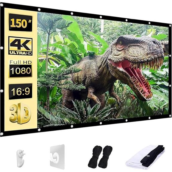 AAJK 150-Inch Washable Foldable Projector Screen