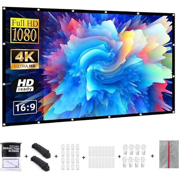 150-Inch Outdoor Portable Projector Screen with Carrying Bag